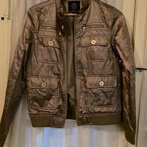 gold satin jacket extra small